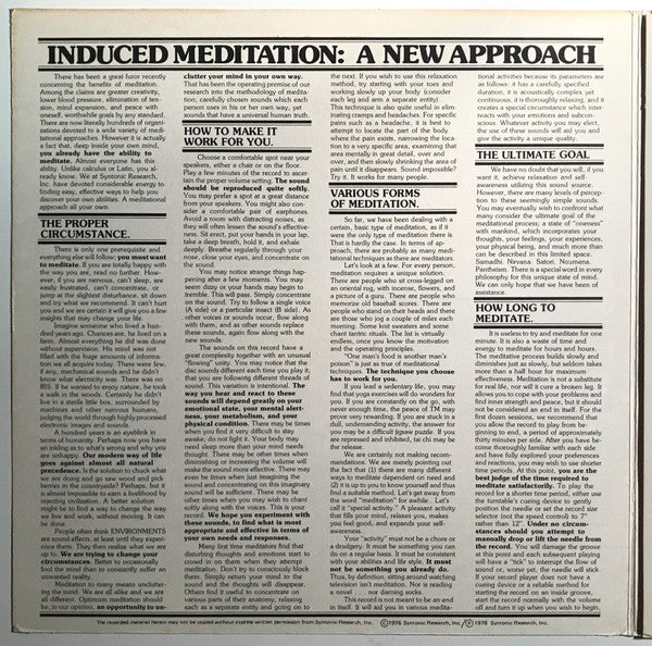 No Artist : Environments - Induced Meditation (A New Easy Method Of Relieving Tension - Disc 7) (LP, Quad)