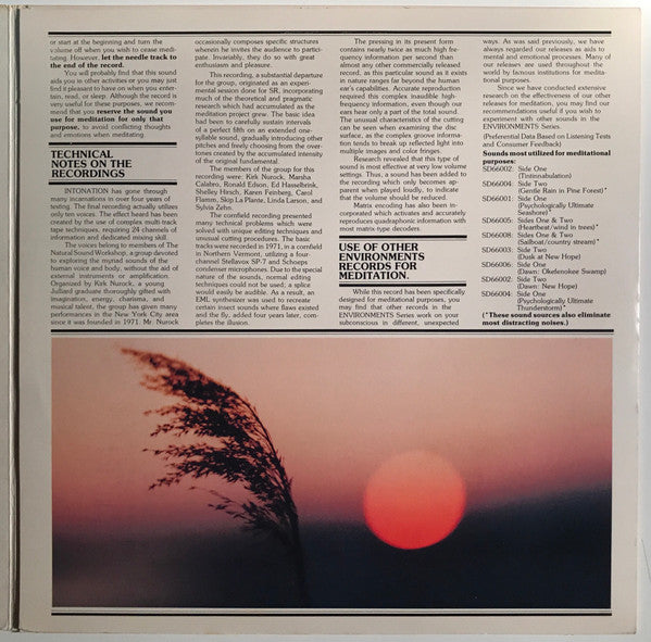 No Artist : Environments - Induced Meditation (A New Easy Method Of Relieving Tension - Disc 7) (LP, Quad)