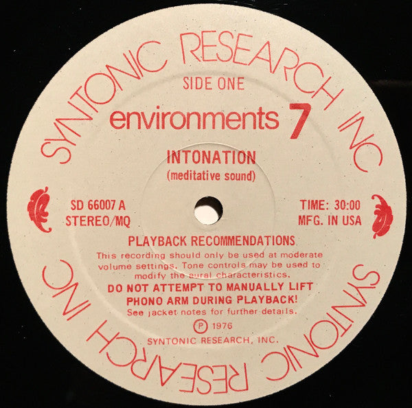 No Artist : Environments - Induced Meditation (A New Easy Method Of Relieving Tension - Disc 7) (LP, Quad)