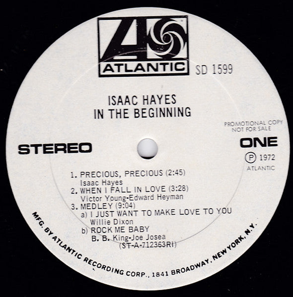 Isaac Hayes : In The Beginning (LP, Album, Promo, RE)