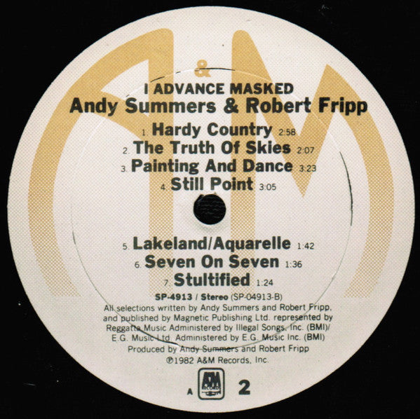 Andy Summers & Robert Fripp : I Advance Masked (LP, Album, A -)