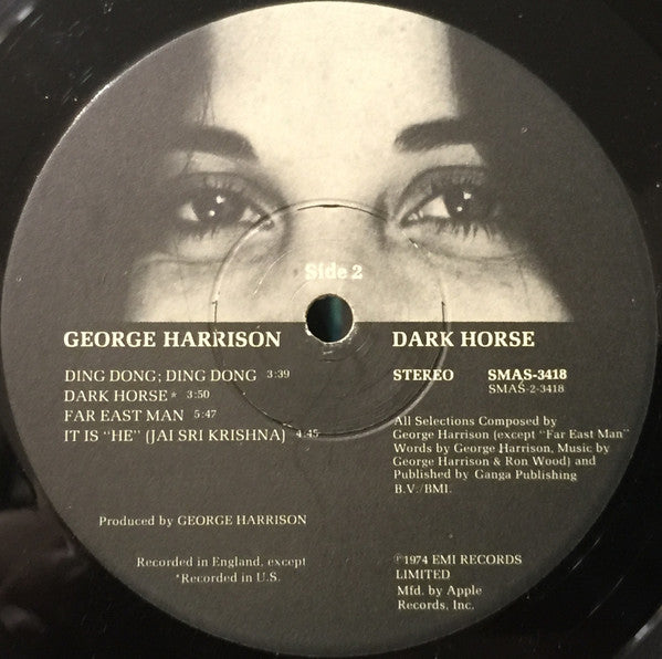 George Harrison : Dark Horse (LP, Album, Bla)