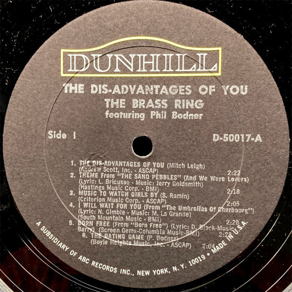 The Brass Ring : The Disadvantages Of You (LP, Album)