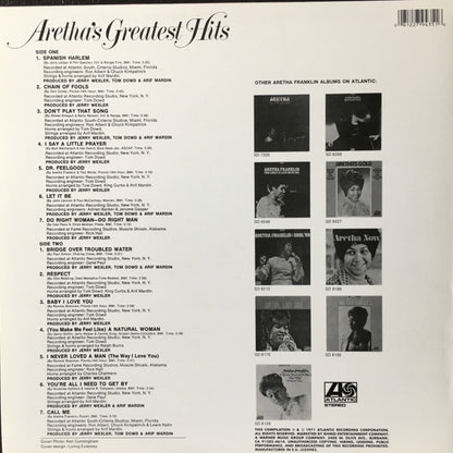 Aretha Franklin : Aretha's Greatest Hits (LP, Comp, RE)