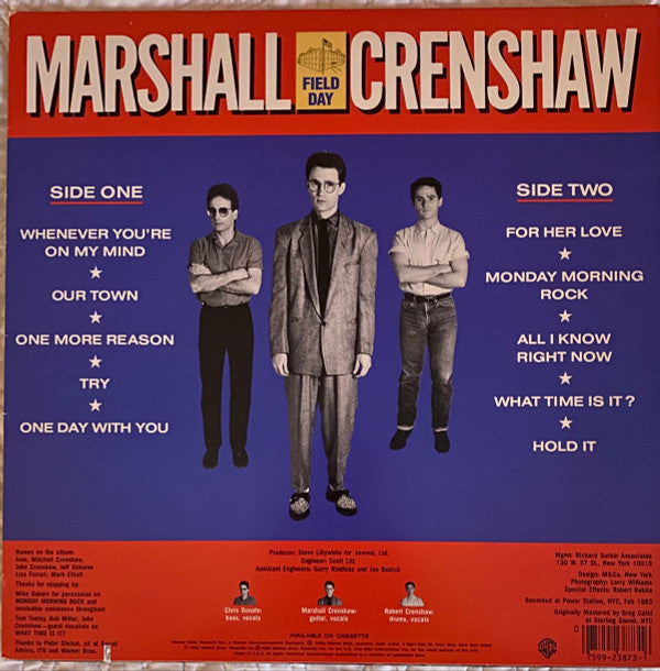 Marshall Crenshaw : Field Day (LP, Album, RP, Win)