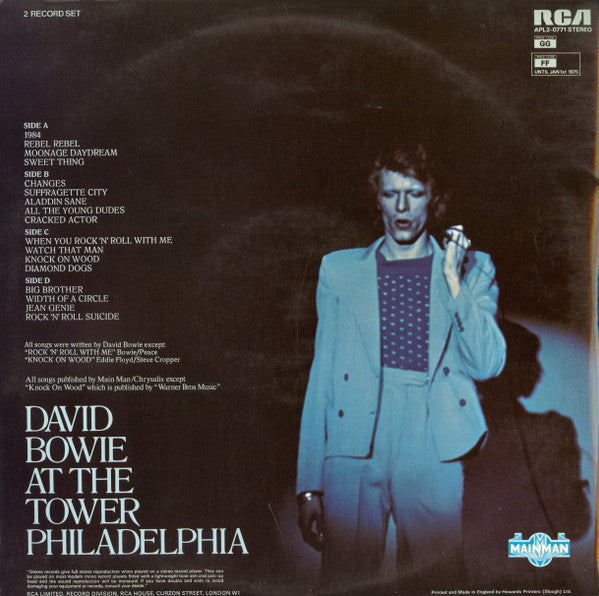 David Bowie : David Live (2xLP, Album, RP, Ora)