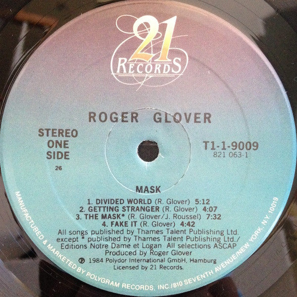 Roger Glover : Mask (LP, Album, 26 )