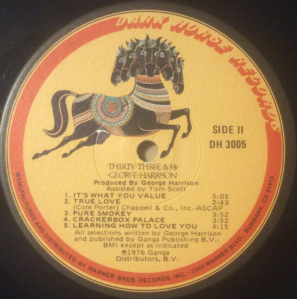 George Harrison : Thirty Three & 1/ૐ (LP, Album, Win)