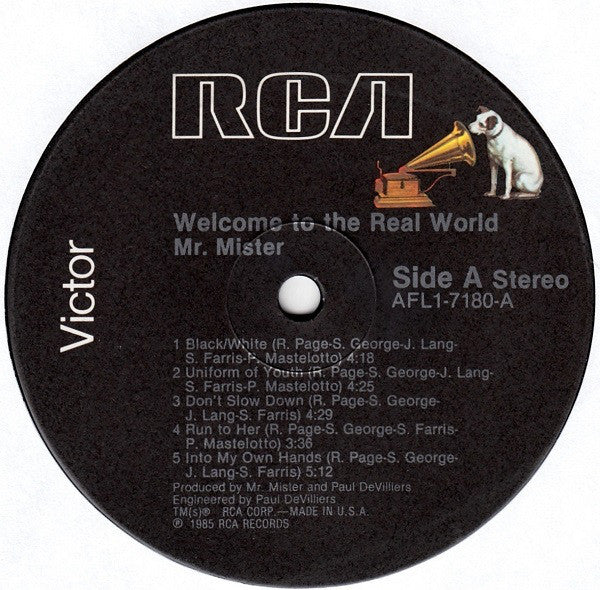 Mr. Mister : Welcome To The Real World (LP, Album, Bro)
