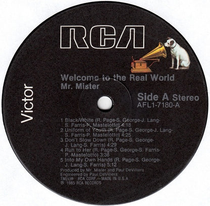Mr. Mister : Welcome To The Real World (LP, Album, Bro)