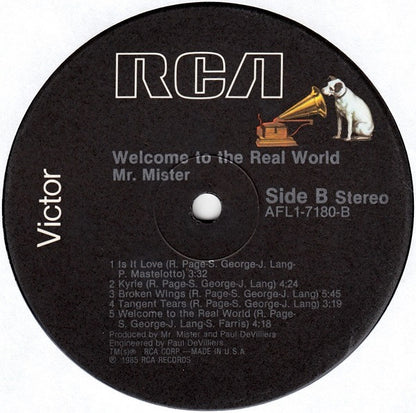 Mr. Mister : Welcome To The Real World (LP, Album, Bro)