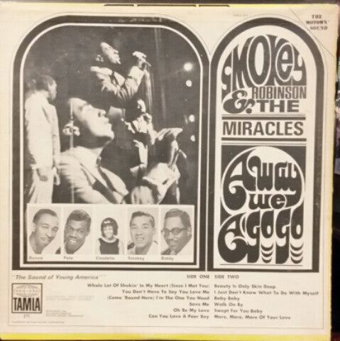 Smokey Robinson & The Miracles* : Away We A Go-Go (LP, Album, Mono)
