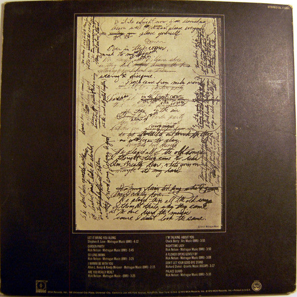 Rick Nelson & The Stone Canyon Band : Garden Party (LP, Album, Gat)