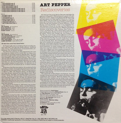 Art Pepper : Rediscoveries (LP)