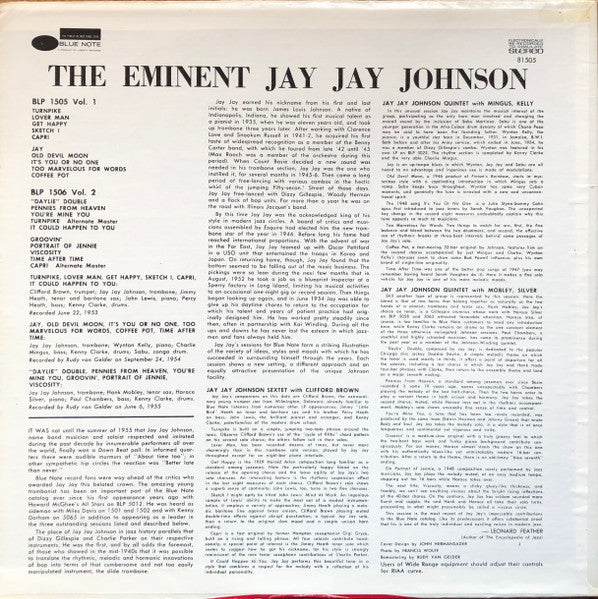Jay Jay Johnson* : The Eminent Jay Jay Johnson Volume 1 (LP, Comp, RE)