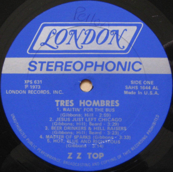 ZZ Top : Tres Hombres (LP, Album, Aud)