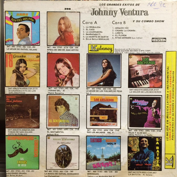 Johnny Ventura Y Su Combo : Los Grandes Exitos de Johnny Ventura Y Su Combo (LP, Album)