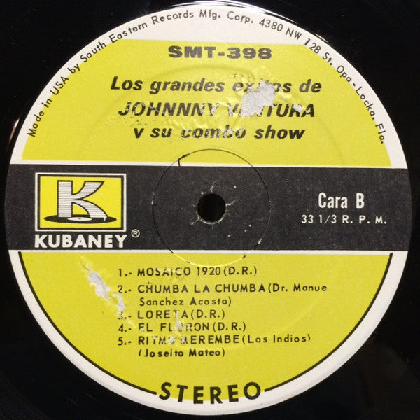 Johnny Ventura Y Su Combo : Los Grandes Exitos de Johnny Ventura Y Su Combo (LP, Album)