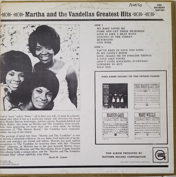 Martha And The Vandellas* : Greatest Hits (LP, Comp, Mono, RP, Roc)