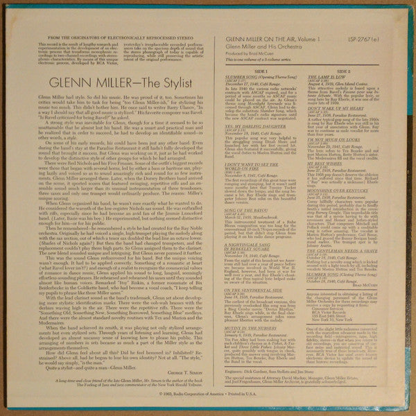 Glenn Miller : On The Air Volume 1-3 (3xLP, Sli)