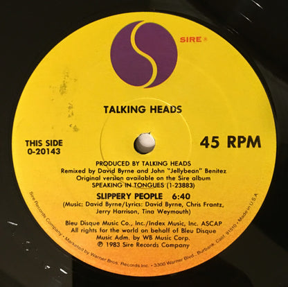 Talking Heads : Slippery People / Making Flippy Floppy (Remixes) (12", Maxi, All)