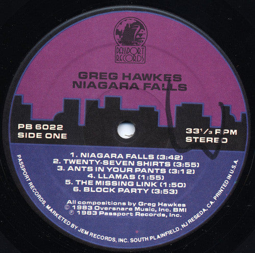 Greg Hawkes : Niagara Falls (LP, Album)