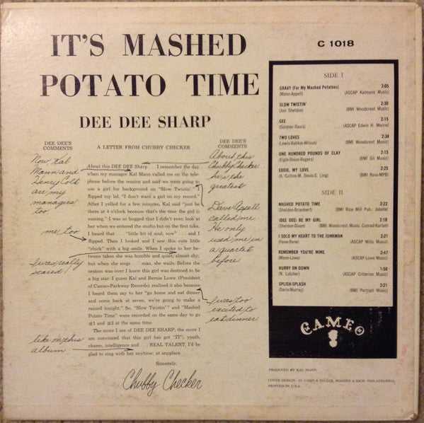 Dee Dee Sharp : It's Mashed Potato Time (LP, Album, Mono)