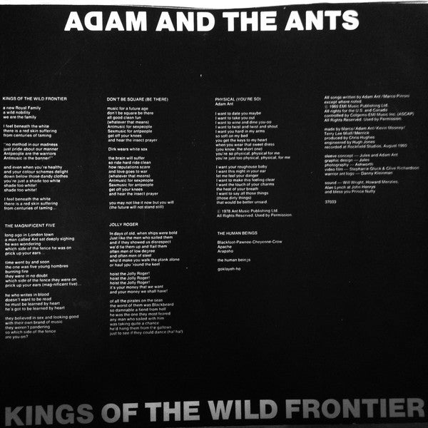 Adam And The Ants : Kings Of The Wild Frontier (LP, Album, San)