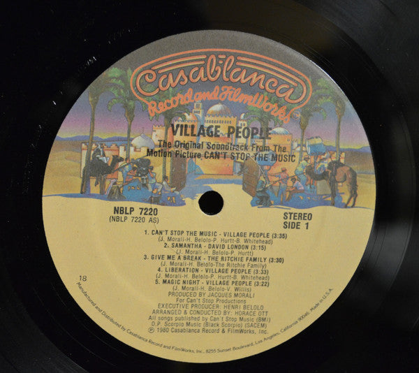 Village People : Can't Stop The Music - The Original Motion Picture Soundtrack Album (LP, Album, 18 )