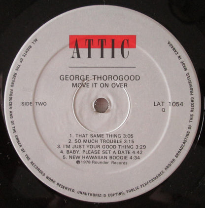 George Thorogood & The Destroyers : Move It On Over (LP, Album, RE)