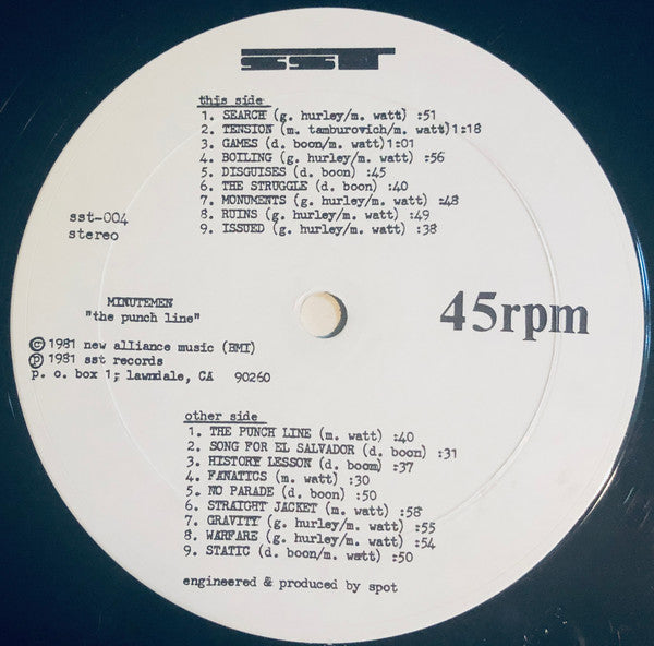 Minutemen : The Punch Line (12", Album, RM)