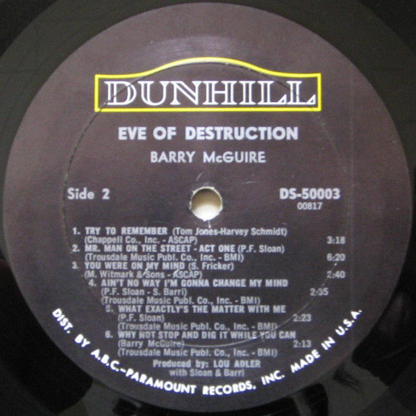 Barry McGuire : Eve Of Destruction (LP, Album)