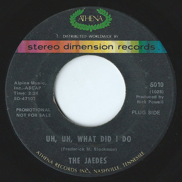 The Jaedes : Uh, Uh, What Did I Do (7", Single)