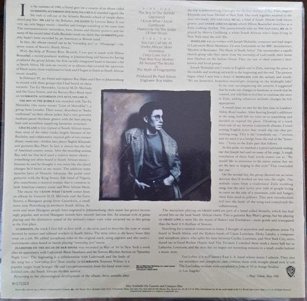 Paul Simon : Graceland (LP, Album, Club)