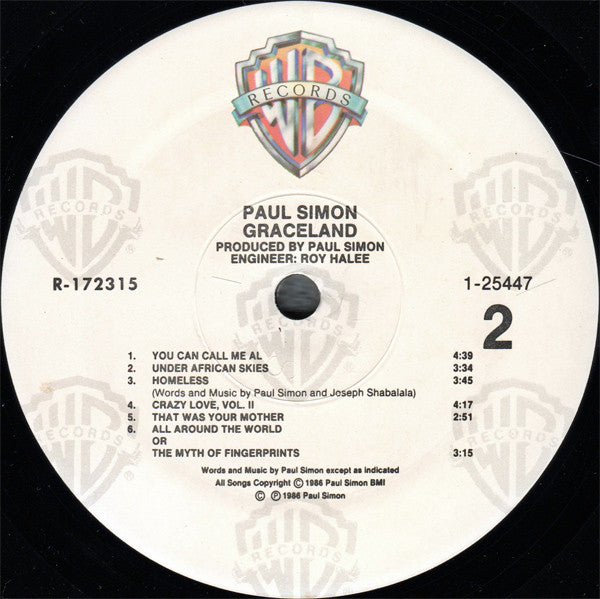Paul Simon : Graceland (LP, Album, Club)