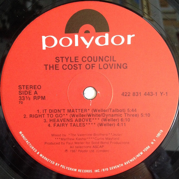The Style Council : The Cost Of Loving (LP, Album, 70 )