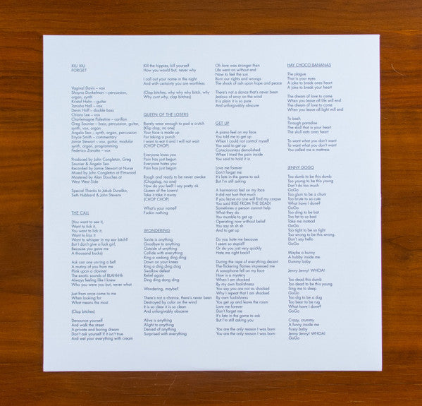 Xiu Xiu : Forget (LP, Album, Lig)