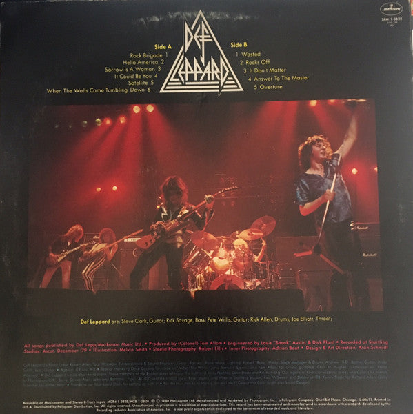 Def Leppard : On Through The Night (LP, Album, RP, PRC)