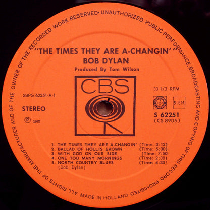 Bob Dylan : The Times They Are A-Changin' (LP, Album)