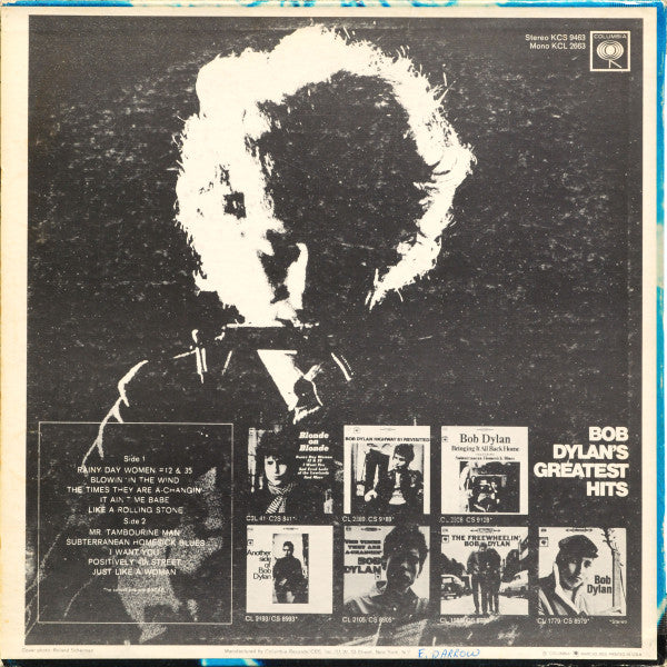 Bob Dylan : Bob Dylan's Greatest Hits (LP, Comp, Mono, Pit)
