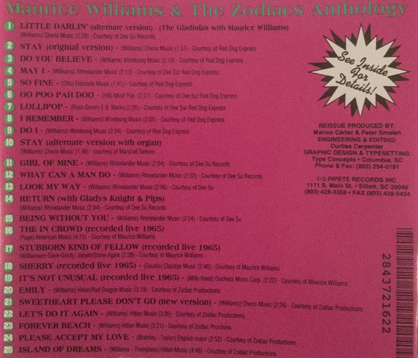 Maurice Williams & The Zodiacs : Anthology (CD, Comp, RP)
