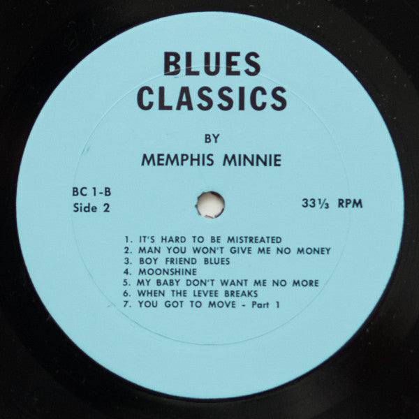 Memphis Minnie : Blues Classics By Memphis Minnie (LP, Comp, RE)