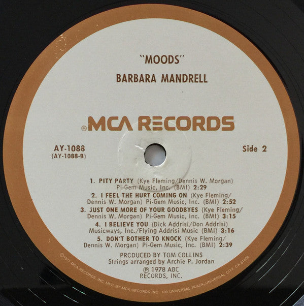 Barbara Mandrell : Moods (LP, Album, Tan)