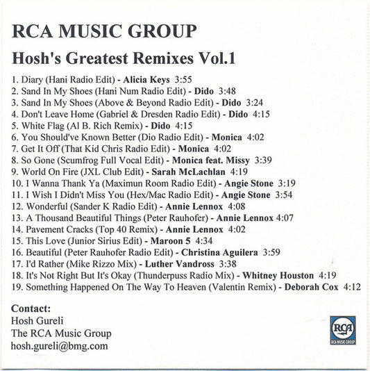 Various : Hosh's Greatest Remixes Vol.1 (CDr, Comp, Promo)