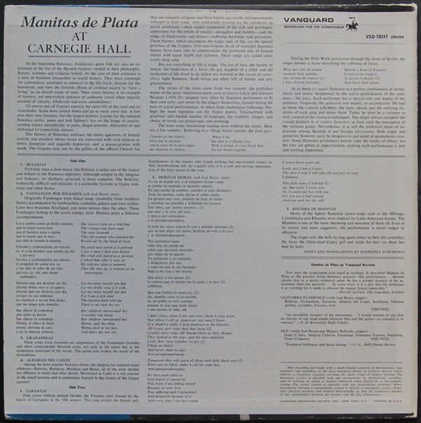 Manitas De Plata, José Reyes : Manitas de Plata at Carnegie Hall (LP, Album)