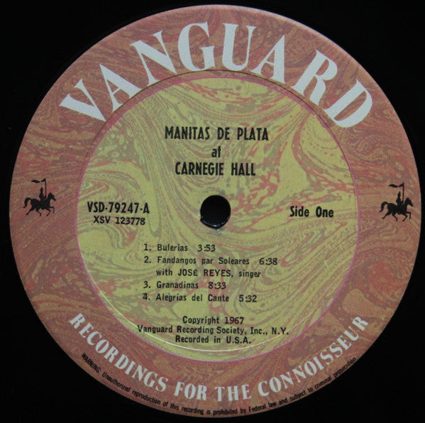 Manitas De Plata, José Reyes : Manitas de Plata at Carnegie Hall (LP, Album)