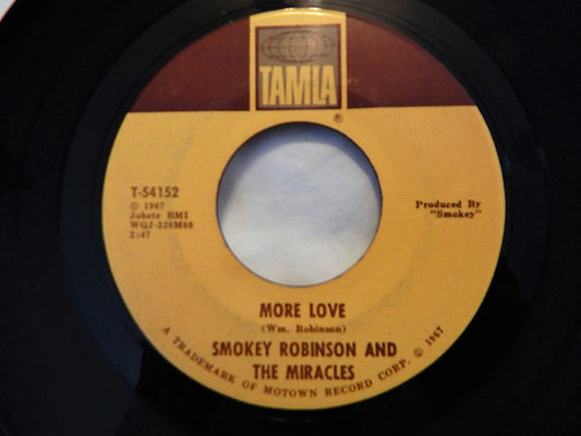 The Miracles : More Love (7", Single)