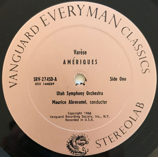 Edgard Varèse / Darius Milhaud / Arthur Honegger : Amériques / L'Homme Et Son Désir / Pacific 231 (LP)