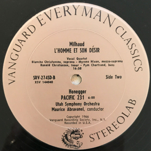 Edgard Varèse / Darius Milhaud / Arthur Honegger : Amériques / L'Homme Et Son Désir / Pacific 231 (LP)
