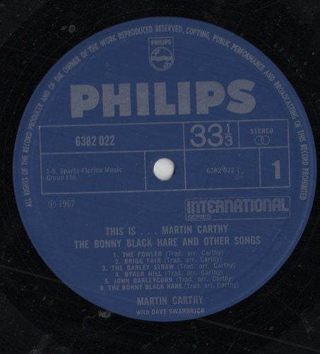 Martin Carthy : This Is... Martin Carthy: The Bonny Black Hare And Other Songs (LP, Comp)